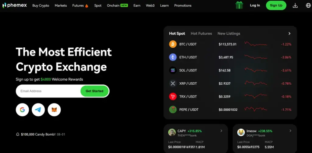 Phemexはボーナスの豪華な海外仮想通貨取引所